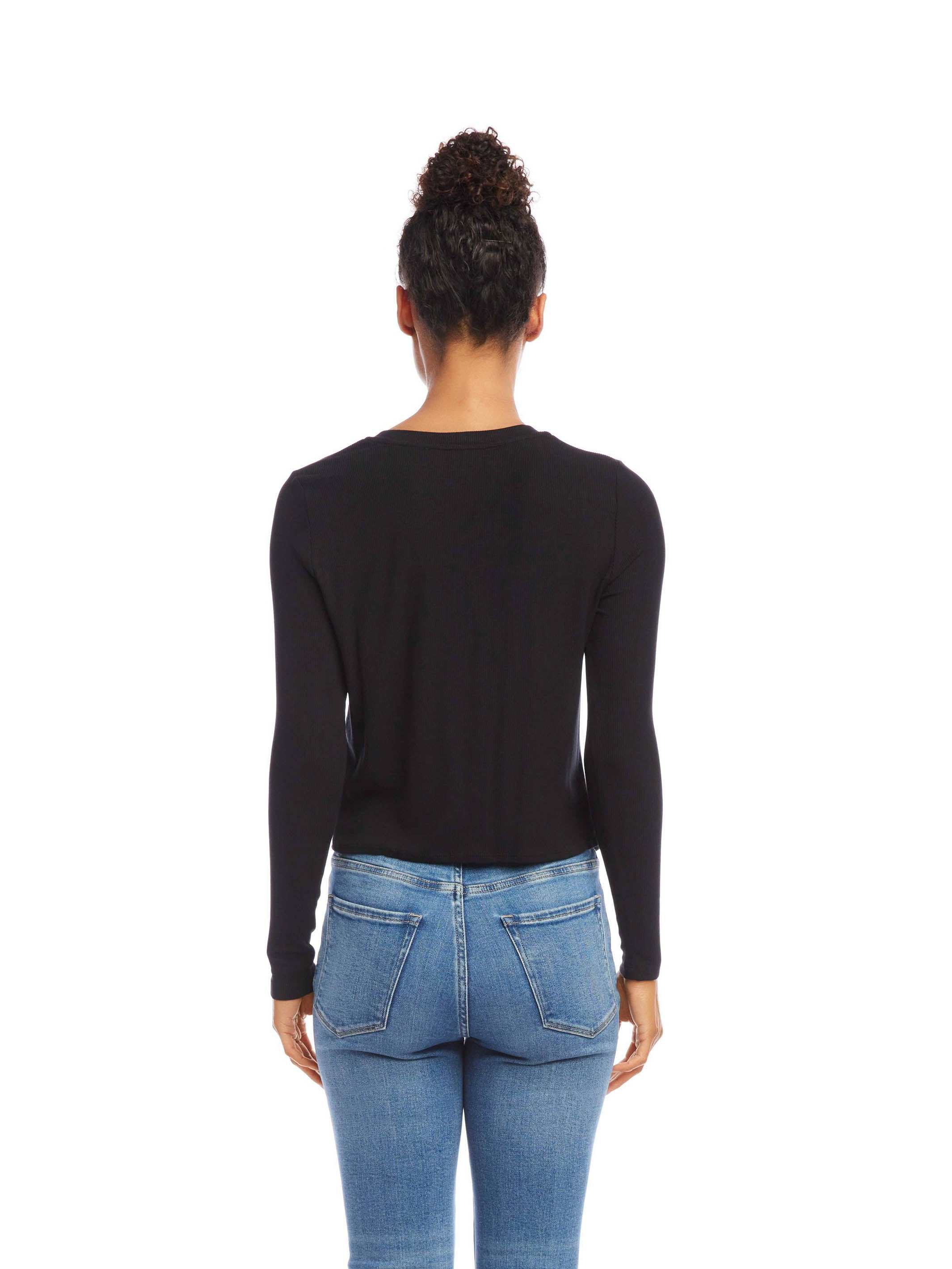 Long Sleeve Twist Front Top