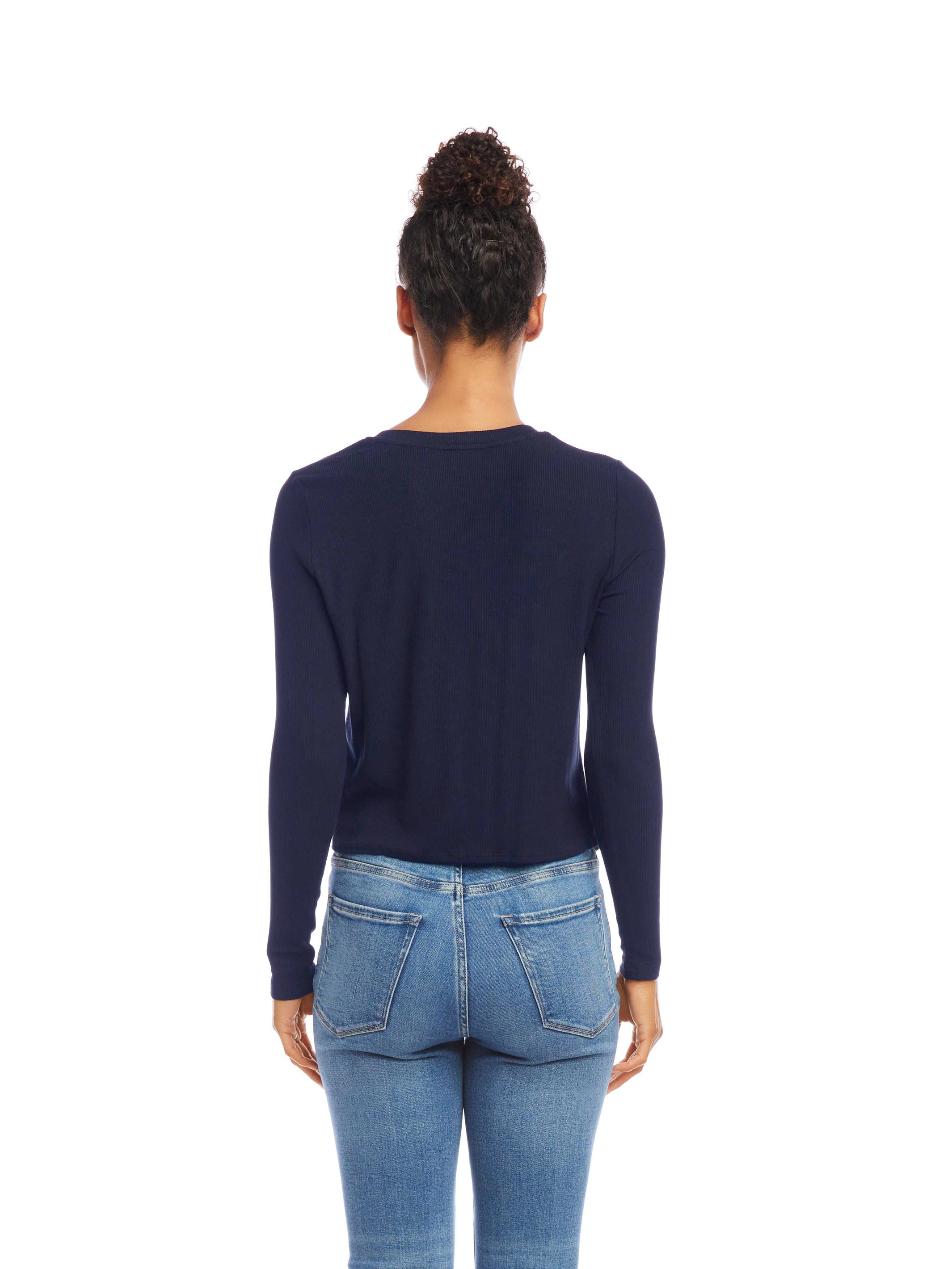 Long Sleeve Twist Front Top